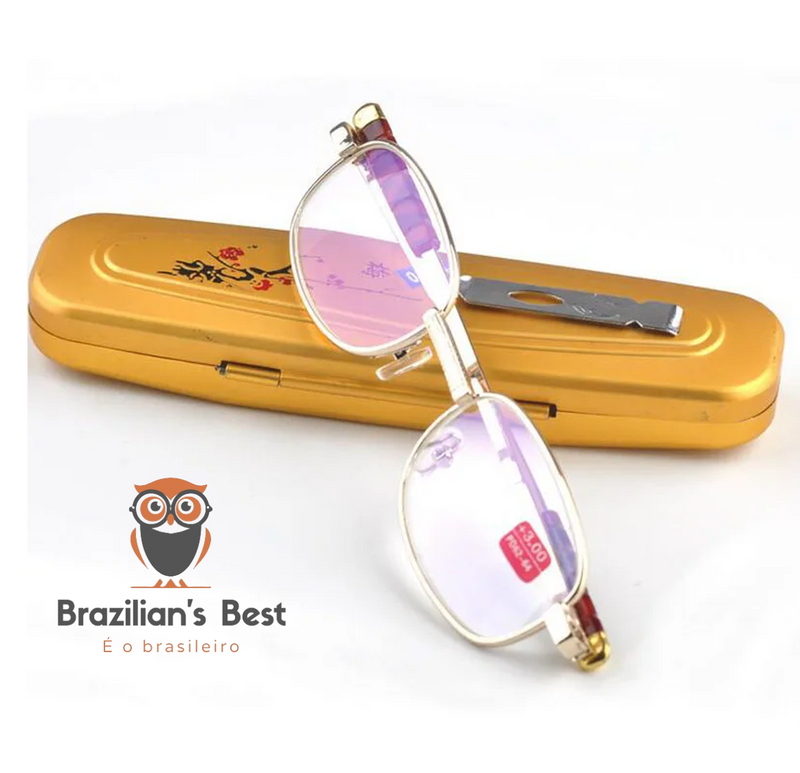 Óculos de Leitura High Grade com Capa de Metal