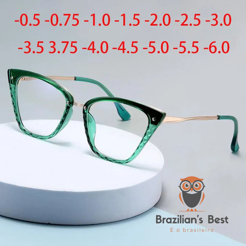 Óculos Trapezoidal Vintage Feminino